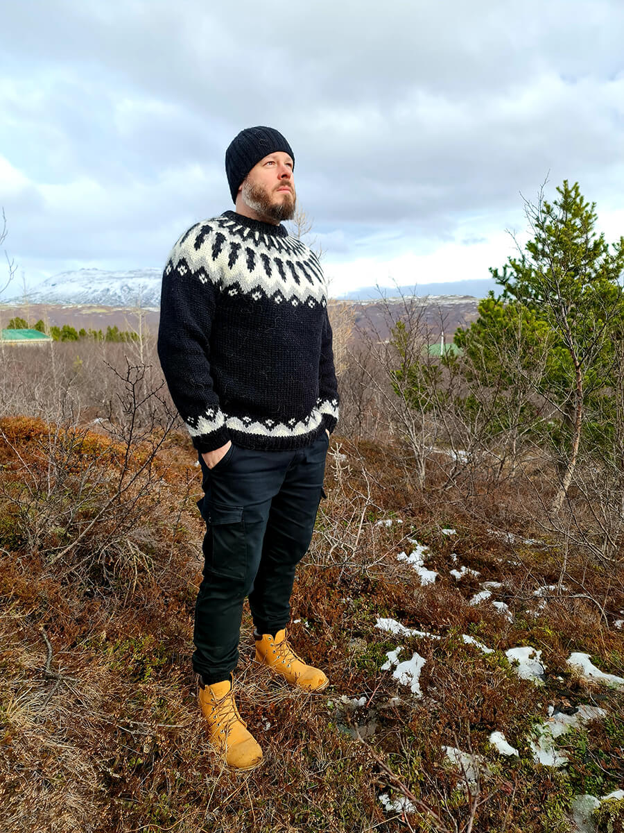 Jersey de hombre Islandia en negro