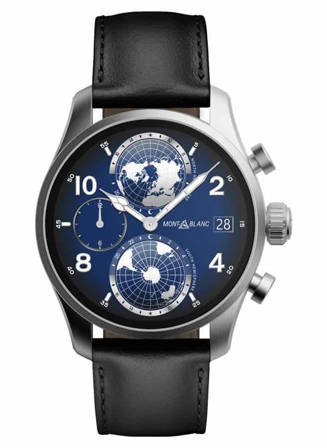 Montblanc Summit 3 reloj inteligente con correa de piel negra