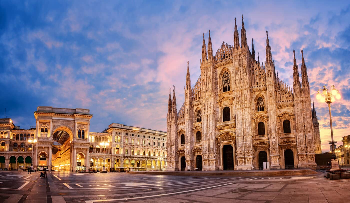 destino de viaje establecido para Milán Italia