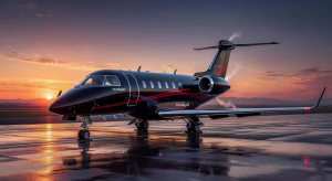 HondaJet Elite II: el jet ligero que se pilota solo con tecnología revolucionaria HondaJet Elite II en la pista con su distintivo esquema de pintura negro y motores montados sobre las alas