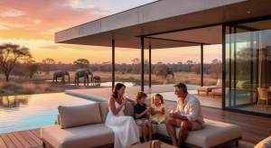 Arquitectura y naturaleza en perfecto equilibrio: el renacimiento del safari de lujo Villa de lujo Cheetah Plains con arquitectura contemporánea y vistas al monte sudafricano al atardecer