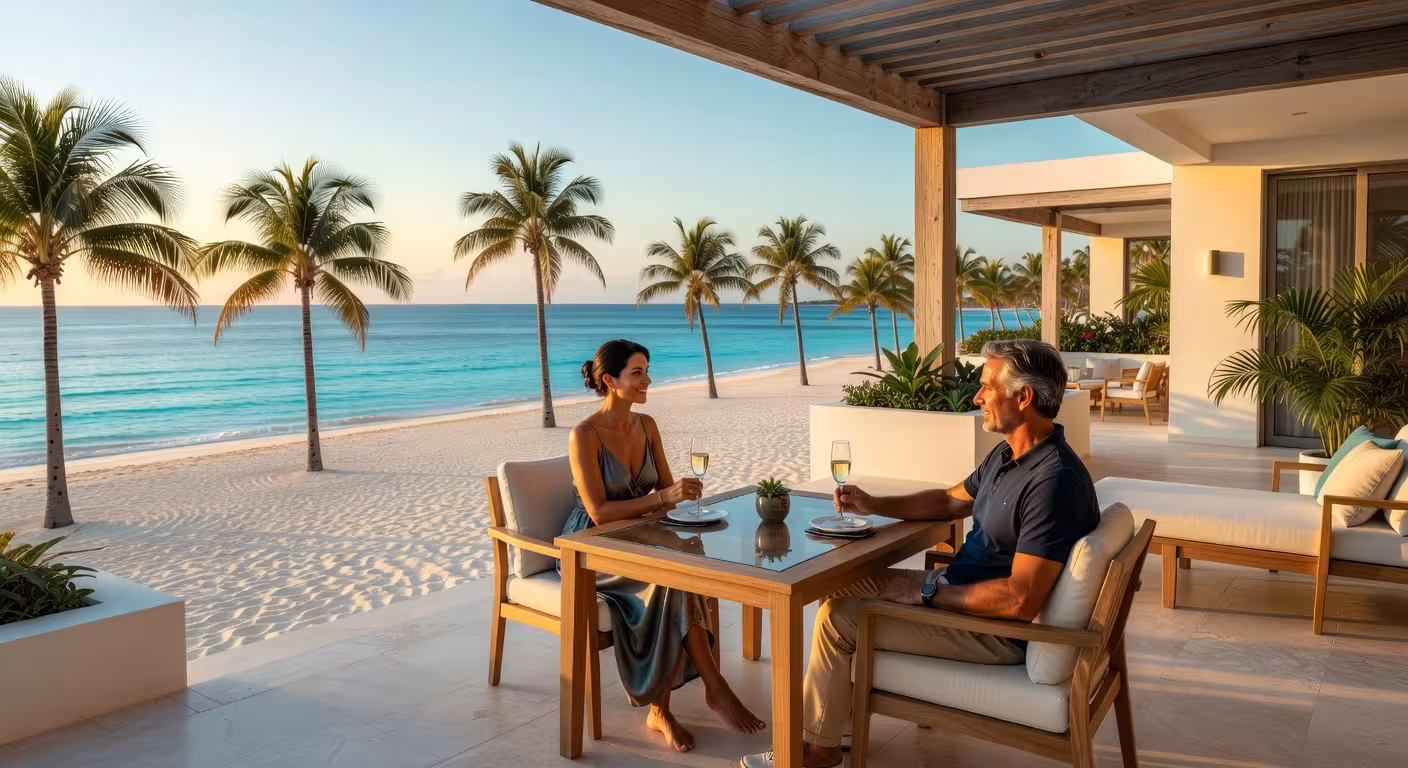 Villa de lujo frente al mar en Seven Mile Beach, Gran Caimán, con aguas turquesas del Caribe