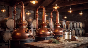 Polugar Vodka: el renacimiento del auténtico vino de pan ruso Alambiques de cobre tradicionales utilizados para destilar polugar vodka artesanal según métodos del siglo XVIII