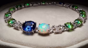 La colección Bravery de Louis Vuitton: un homenaje al fundador de la Maison Collar de alta joyería Louis Vuitton Bravery con tanzanitas, ópalos y tsavoritas engastadas en platino y diamantes con corte Monogram Star