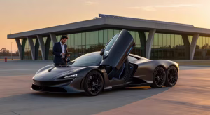 Hennessey Project Deep Space concepto de hipercoche eléctrico de seis ruedas con puertas de ala de gaviota