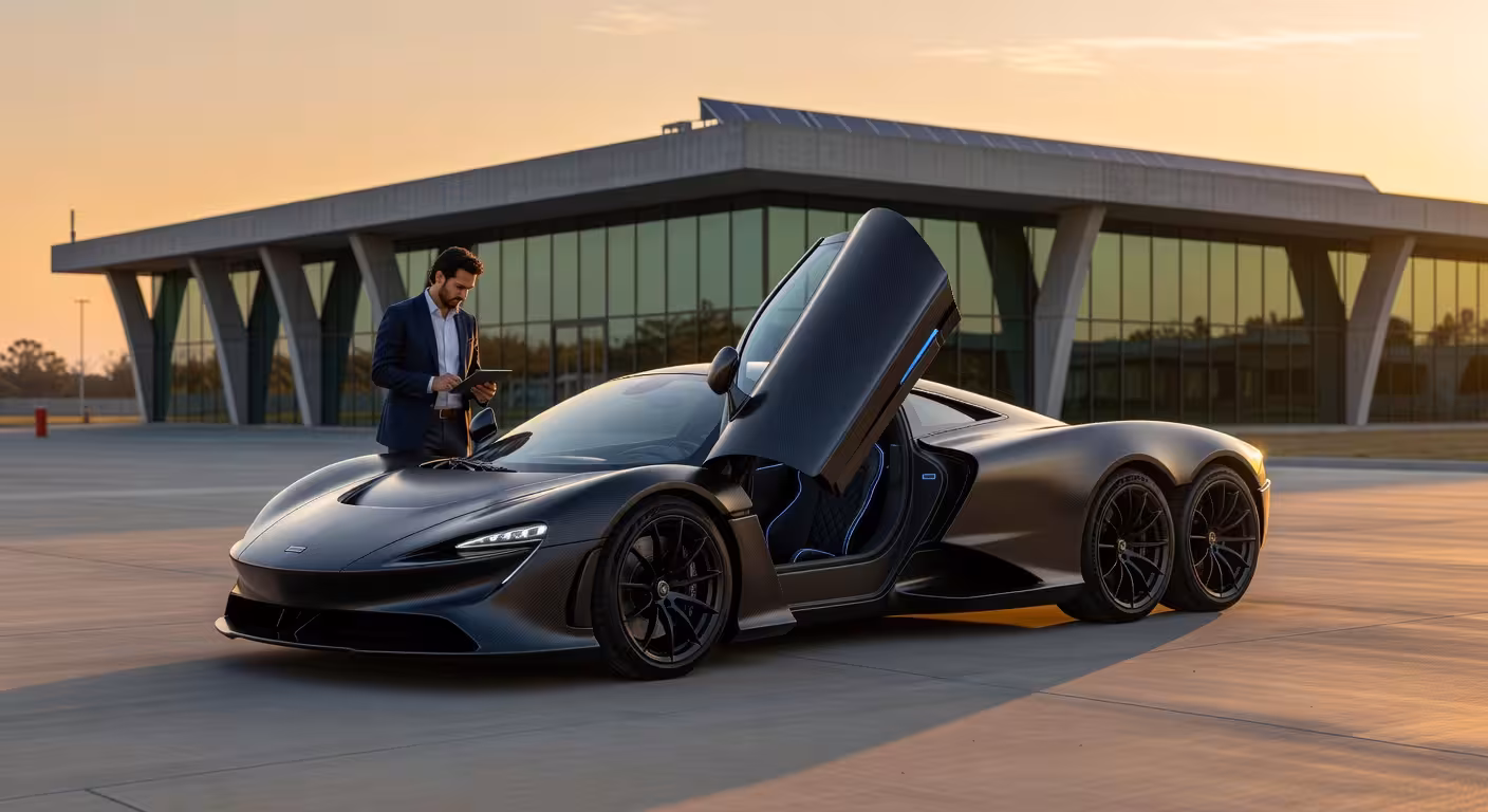 Hennessey Project Deep Space: el ambicioso hiper-GT eléctrico de seis ruedas que desafía los límites del lujo Hennessey Project Deep Space concepto de hipercoche eléctrico de seis ruedas con puertas de ala de gaviota