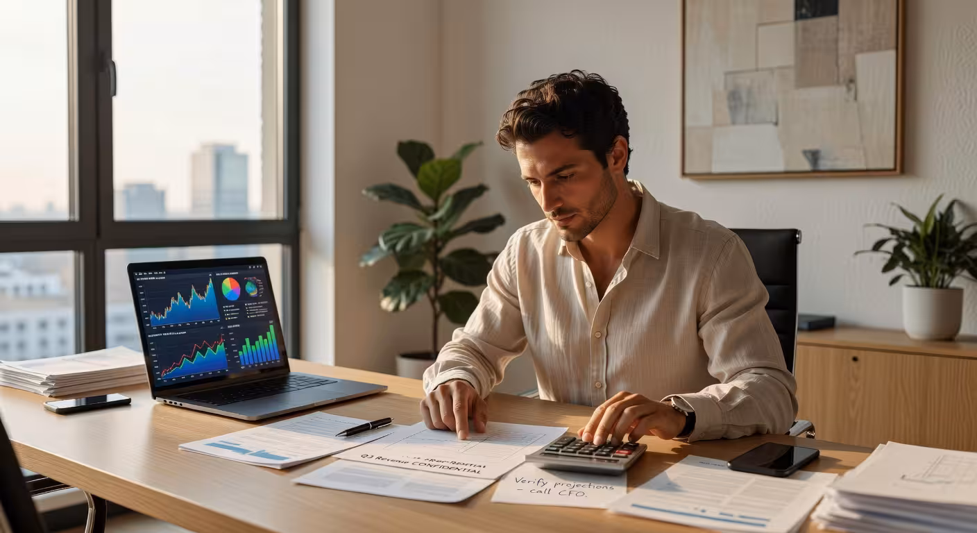 3 situaciones en las que pedir dinero prestado es un movimiento inteligente Hombre analizando documentos financieros para solicitar préstamo personal inteligente