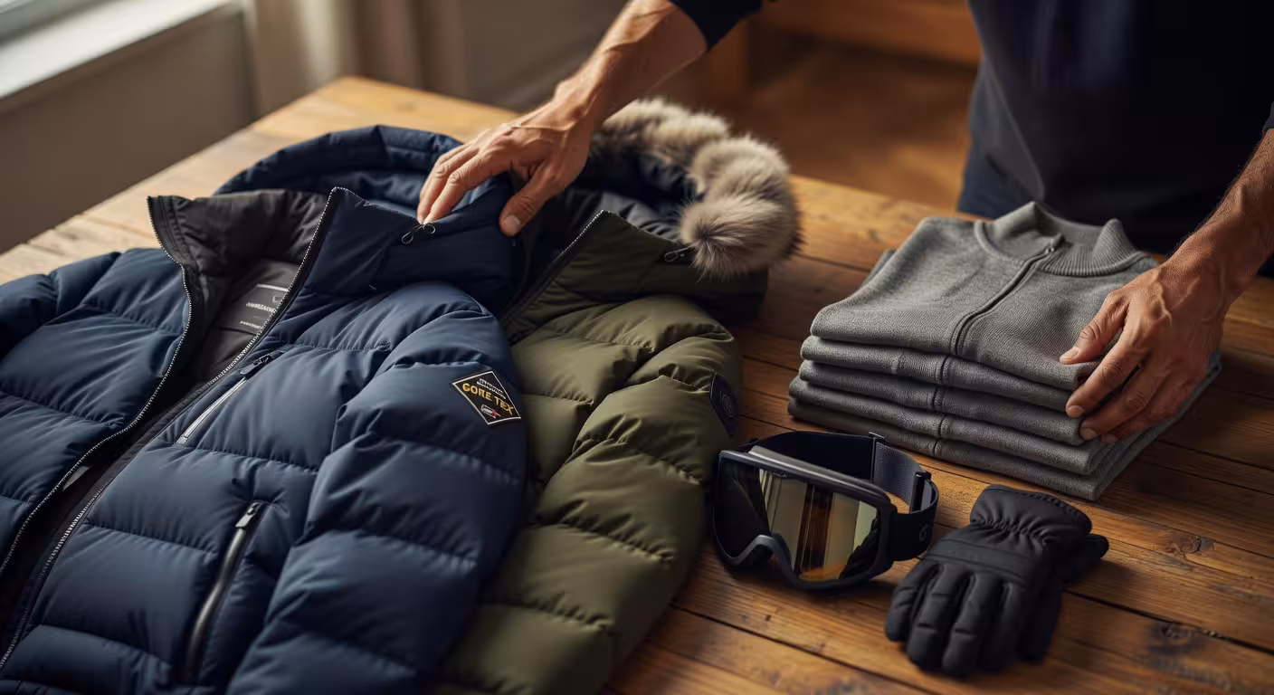 Ropa técnica de deportes de invierno de alta gama preparada para el lavado