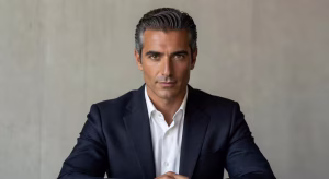 Hombre elegante con mirada rejuvenecida tras cirugía de párpados blefaroplastia