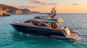 Yate de lujo StellarONE ST108 navegando en aguas mediterráneas con construcción de acero y aluminio