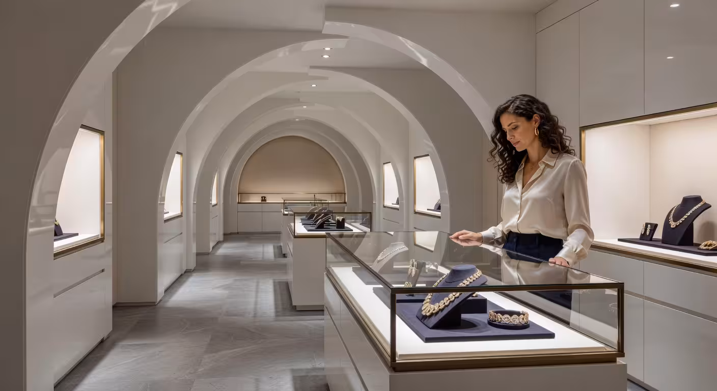 Interior de la boutique de Paul Morelli en Madison Avenue Nueva York