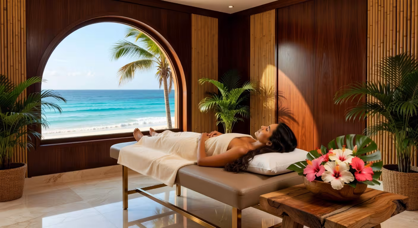 Spa de lujo en Cancún con vistas al Caribe mexicano