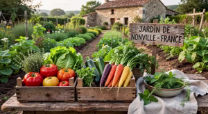 Julien Dumas: el chef que revoluciona la gastronomía sostenible en París Verduras orgánicas de temporada del huerto propio de Julien Dumas en Nonville