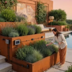 Cómo preparar tu jardín para el verano: 10 claves según las tendencias de paisajismo Jardín de lujo con jardineras de acero corten y sistema de riego inteligente