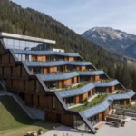 El Hôtel des Horlogers de Audemars Piguet: arquitectura de vanguardia en el corazón de la alta relojería suiza Fachada exterior del Hôtel des Horlogers con su característica arquitectura en zigzag integrada en el paisaje alpino suizo